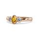 1 - Caron Oval Cut Citrine and Diamond Three Stone Engagement Ring 