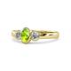 1 - Caron Oval Cut Peridot and Diamond Three Stone Engagement Ring 