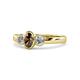 1 - Caron Oval Cut Smoky Quartz and Diamond Three Stone Engagement Ring 