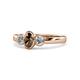 1 - Caron Oval Cut Smoky Quartz and Diamond Three Stone Engagement Ring 