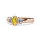 1 - Caron Oval Cut Yellow Sapphire and Diamond Three Stone Engagement Ring 