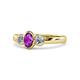 1 - Caron Oval Cut Amethyst and Diamond Three Stone Engagement Ring 