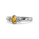1 - Caron Oval Cut Citrine and Diamond Three Stone Engagement Ring 