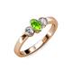 2 - Caron Oval Cut Peridot and Diamond Three Stone Engagement Ring 