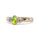 1 - Caron Oval Cut Peridot and Diamond Three Stone Engagement Ring 