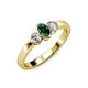 2 - Caron Oval Cut Emerald and Diamond Three Stone Engagement Ring 