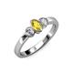 2 - Caron Oval Cut Yellow Sapphire and Diamond Three Stone Engagement Ring 