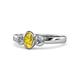 1 - Caron Oval Cut Yellow Sapphire and Diamond Three Stone Engagement Ring 