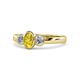 1 - Caron Oval Cut Yellow Sapphire and Diamond Three Stone Engagement Ring 