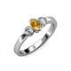 2 - Caron Oval Cut Citrine and Diamond Three Stone Engagement Ring 