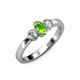 2 - Caron Oval Cut Peridot and Diamond Three Stone Engagement Ring 