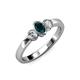 2 - Caron Oval Cut London Blue Topaz and Diamond Three Stone Engagement Ring 