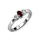 2 - Caron Oval Cut Ruby and Diamond Three Stone Engagement Ring 