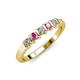 3 - Talia Pink Sapphire and Diamond Wedding Band 