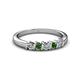 2 - Talia Green Garnet and Diamond Wedding Band 