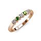 3 - Talia Green Garnet and Diamond Wedding Band 