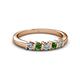 2 - Talia Green Garnet and Diamond Wedding Band 