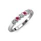 3 - Talia Rhodolite Garnet and Diamond Wedding Band 