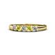 1 - Talia Yellow and White Diamond Wedding Band 