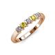 3 - Talia Yellow and White Diamond Wedding Band 