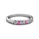 2 - Talia Pink Sapphire and Diamond Wedding Band 