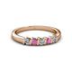 2 - Talia Pink Sapphire and Diamond Wedding Band 