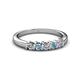 2 - Talia Aquamarine and Diamond Wedding Band 