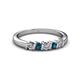 2 - Talia Blue and White Diamond Wedding Band 