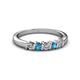 2 - Talia London Blue Topaz and Diamond Wedding Band 