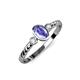 2 - Carolyn Oval Cut Tanzanite and Diamond Three Stone Engagement Ring 