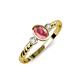 2 - Carolyn Oval Cut Pink Tourmaline and Diamond Three Stone Engagement Ring 