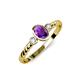 2 - Carolyn Oval Cut Amethyst and Diamond Three Stone Engagement Ring 