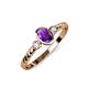 2 - Carolyn Oval Cut Amethyst and Diamond Three Stone Engagement Ring 
