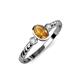 2 - Carolyn Oval Cut Citrine and Diamond Three Stone Engagement Ring 