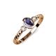 2 - Carolyn Oval Cut Iolite and Diamond Three Stone Engagement Ring 