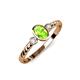 2 - Carolyn Oval Cut Peridot and Diamond Three Stone Engagement Ring 