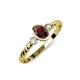 2 - Carolyn Oval Cut Red Garnet and Diamond Three Stone Engagement Ring 