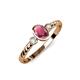 2 - Carolyn Oval Cut Rhodolite Garnet and Diamond Three Stone Engagement Ring 