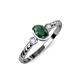 2 - Carolyn Oval Cut Emerald and Diamond Three Stone Engagement Ring 