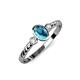 2 - Carolyn Oval Cut London Blue Topaz and Diamond Three Stone Engagement Ring 