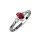 2 - Carolyn Oval Cut Ruby and Diamond Three Stone Engagement Ring 