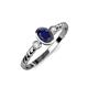 2 - Carolyn Oval Cut Blue Sapphire and Diamond Three Stone Engagement Ring 