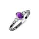2 - Carolyn Oval Cut Amethyst and Diamond Three Stone Engagement Ring 