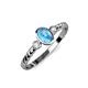 2 - Carolyn Oval Cut Blue Topaz and Diamond Three Stone Engagement Ring 