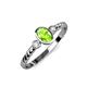 2 - Carolyn Oval Cut Peridot and Diamond Three Stone Engagement Ring 
