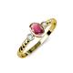 2 - Carolyn Oval Cut Rhodolite Garnet and Diamond Three Stone Engagement Ring 
