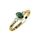 2 - Carolyn Oval Cut Emerald and Diamond Three Stone Engagement Ring 