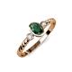 2 - Carolyn Oval Cut Emerald and Diamond Three Stone Engagement Ring 