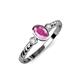 2 - Carolyn Oval Cut Pink Sapphire and Diamond Three Stone Engagement Ring 