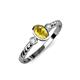 2 - Carolyn Oval Cut Yellow Sapphire and Diamond Three Stone Engagement Ring 
